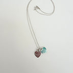 Tiffany & Co. Return to Mini Double Blue Heart Women's Necklace 16 Inches Sterling Silver 925
