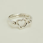 Authentic Tiffany & Co. Elsa Peretti Open Heart Sterling Silver 925 Ring Size 6.5, Uk M, EU 52.5