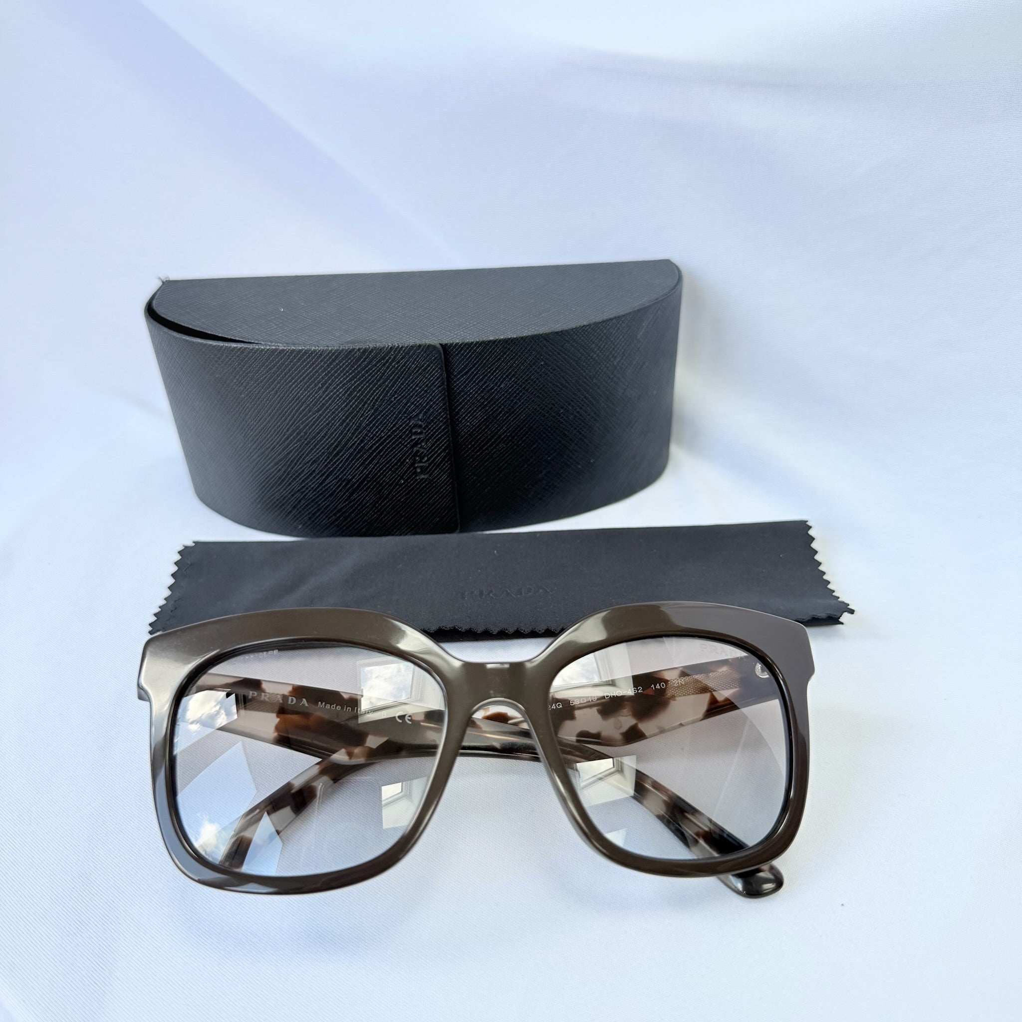 Prada SPR 24Q Cat Eye Women’s Sunglasses Havana Tortoiseshell Black With Case
