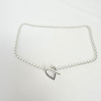 Gucci Heart Boule Popcorn Necklace T Bar Toggle Sterling Silver 925 15.5 Inches With Packaging