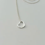 Tiffany & Co. Elsa Peretti Spain Sterling Silver 925 Small Open Heart Pendant Necklace 18 Inches