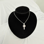 Gucci Vintage Unisex Asymmetric Cross Abstract Pendant Sterling Silver 925 Necklace 18 Inches With Packaging