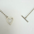 Gucci Heart Boule Popcorn Necklace Choker T Bar Toggle Fastening Sterling Silver 925 Women's 16 Inches