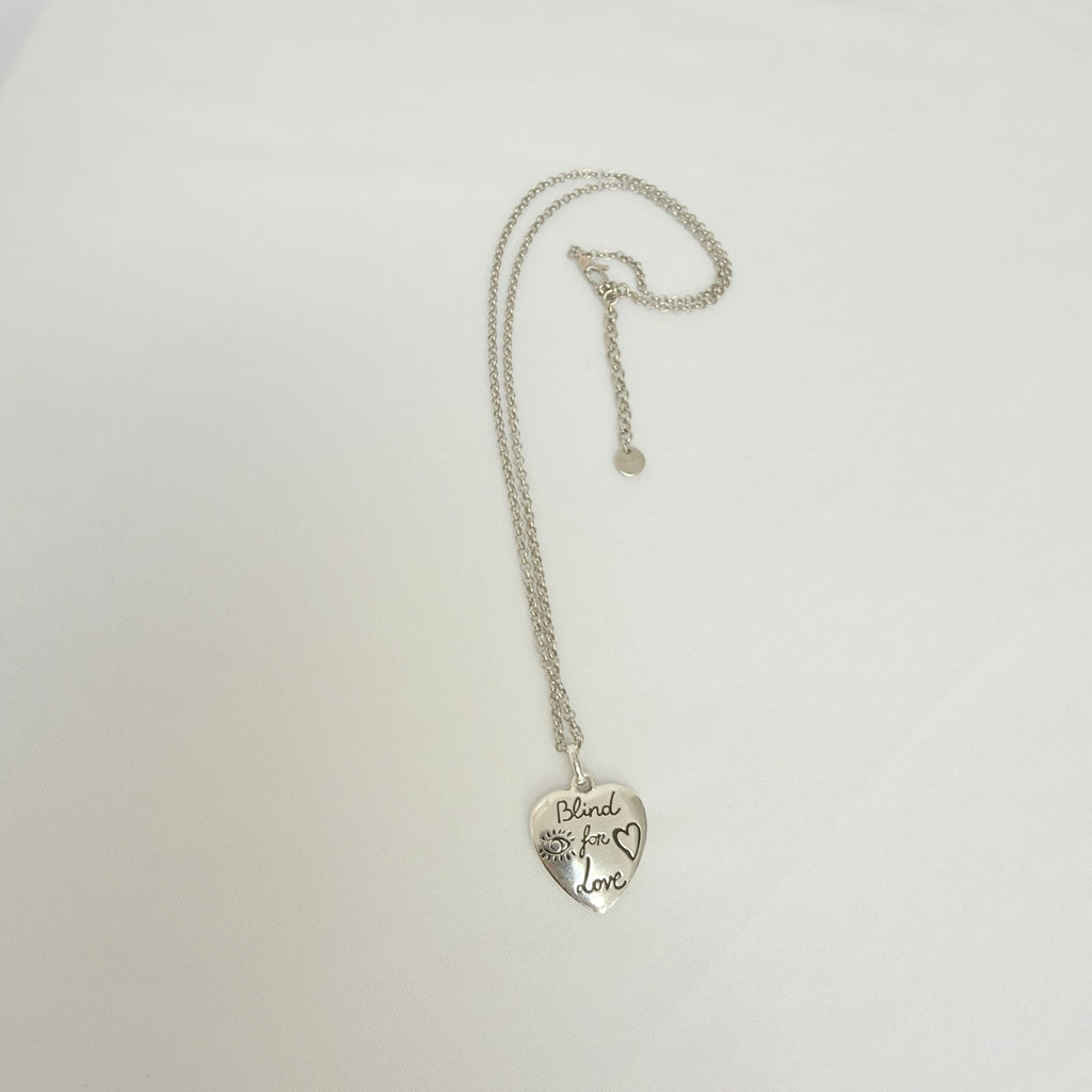 Gucci Blind for Love Heart Pendant 925 Sterling Silver Women's Necklace 18-20 inches With Packaging