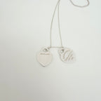 Tiffany & Co. Return to Small Double Blue Heart Women's Necklace 18 Inches Sterling Silver 925