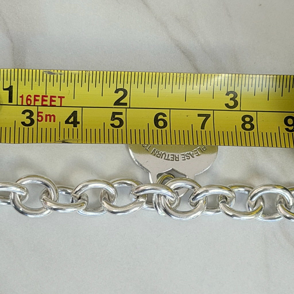 Authentic Tiffany & Co. Sterling Silver 925 Medium Heart Pendant Choker Necklace With Pouch 15 inches