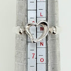 Authentic Tiffany & Co. Elsa Peretti Open Heart Sterling Silver 925 Ring Size 6.5, Uk M, EU 52.5