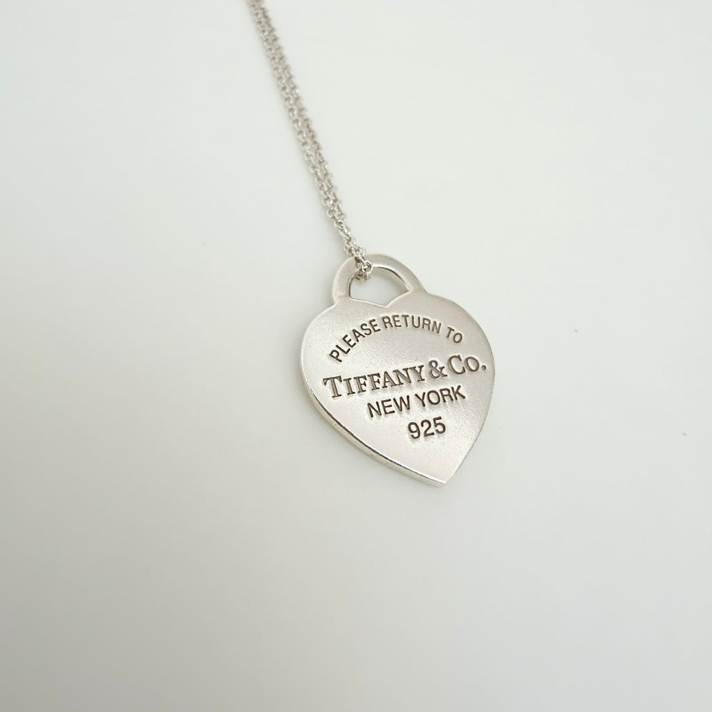 Tiffany & Co. Return to Tiffany Small Heart Women's Necklace 925 Sterling Silver 17.5 Inches