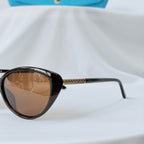 Vintage Dior Cat Eye Brown Geometric Gold diamanté Polarised UV400 Sunglasses