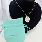 Tiffany&Co. Return to Tiffany Medium Heart Women's Necklace Silver 925 Sterling 19 inches With Pouch
