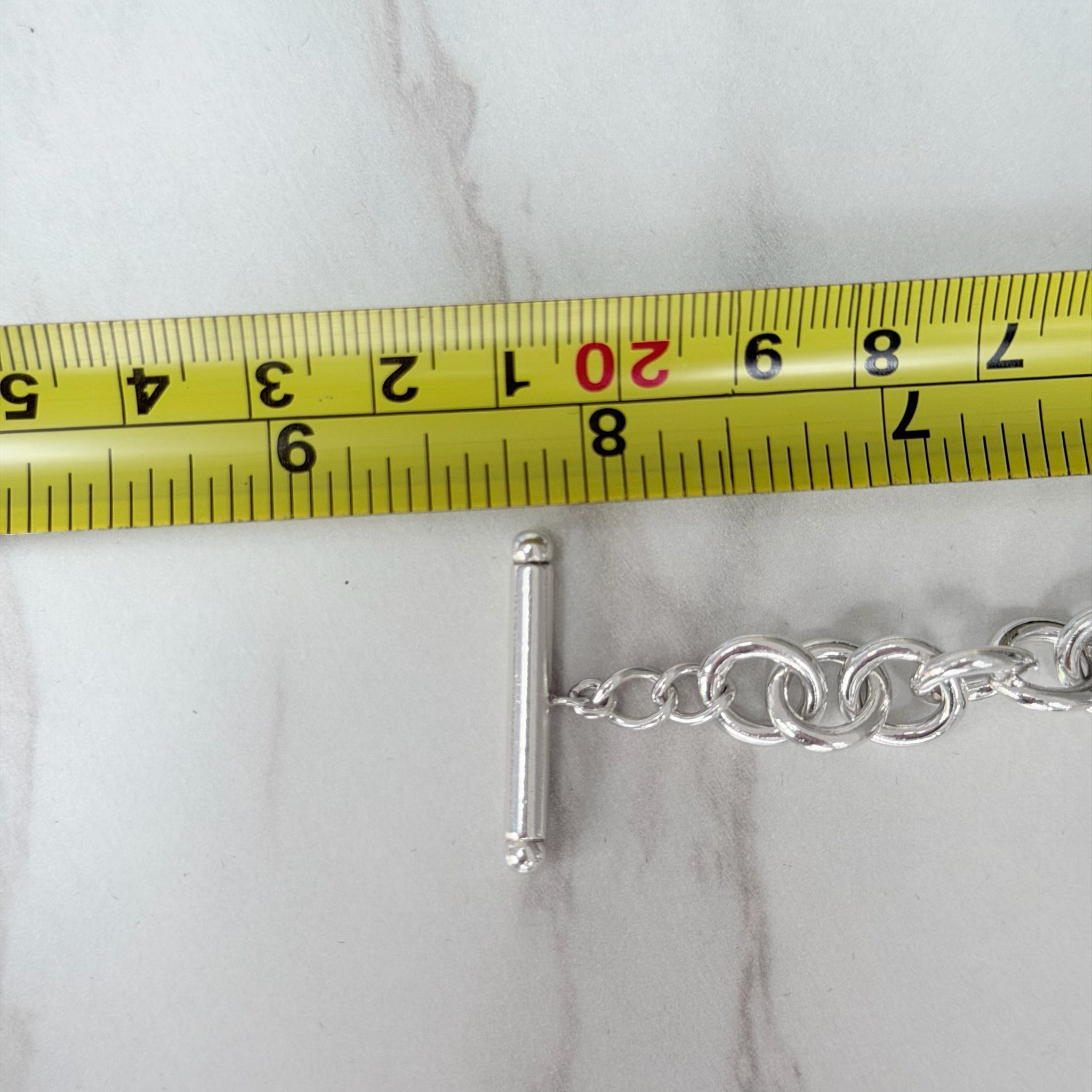 Authentic Vintage Tiffany & Co. Sterling Silver 925 Toggle Heart Pendant Bracelet With Pouch 21cm