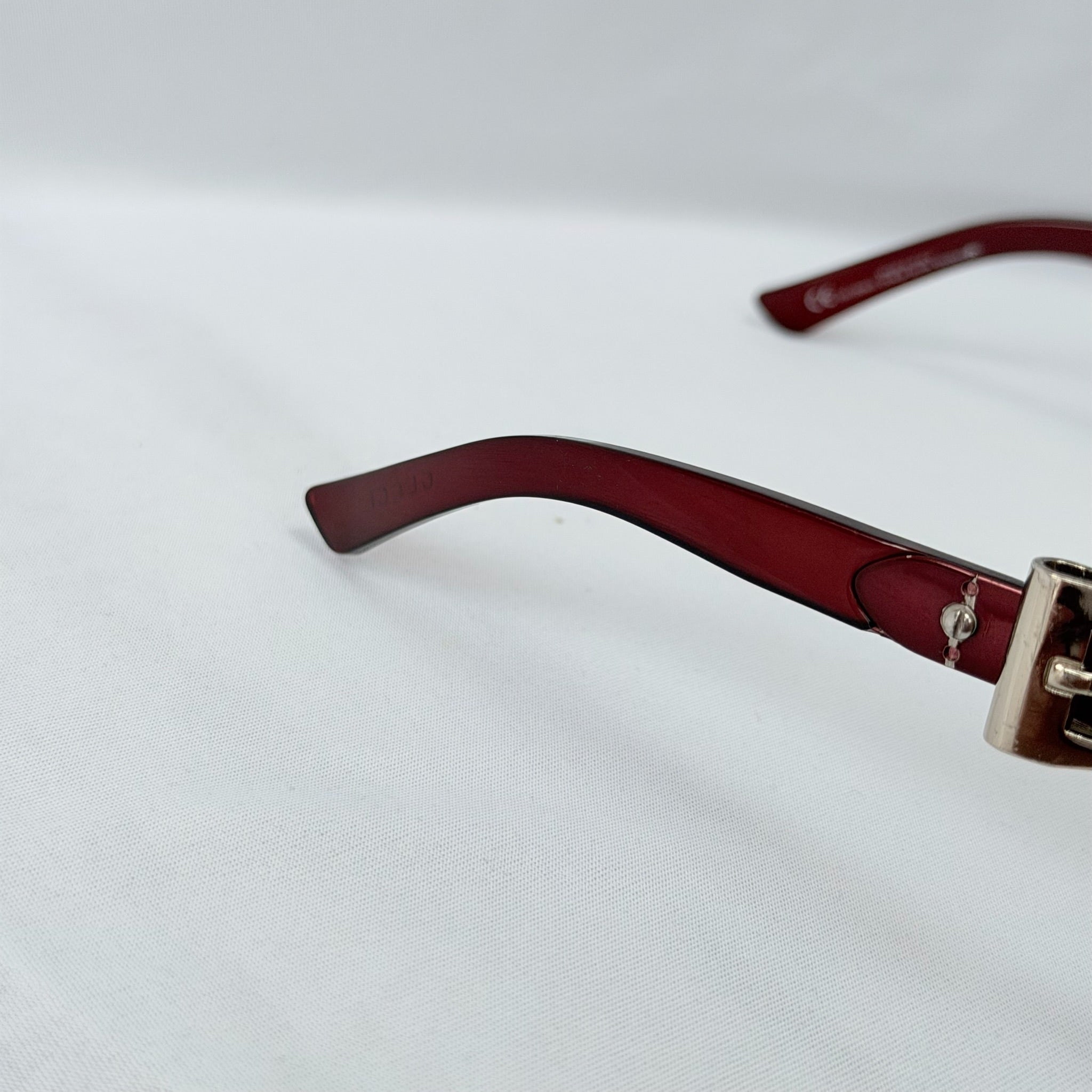 Vintage Gucci GG 3006/S "Queen Bow" Buckle Oversized Butterfly Burgundy sunglasses
