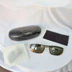 Vintage Y2K Gucci GG 1691/S Polarised UV400 Rectangular Green/Gold Sunglasses With Case