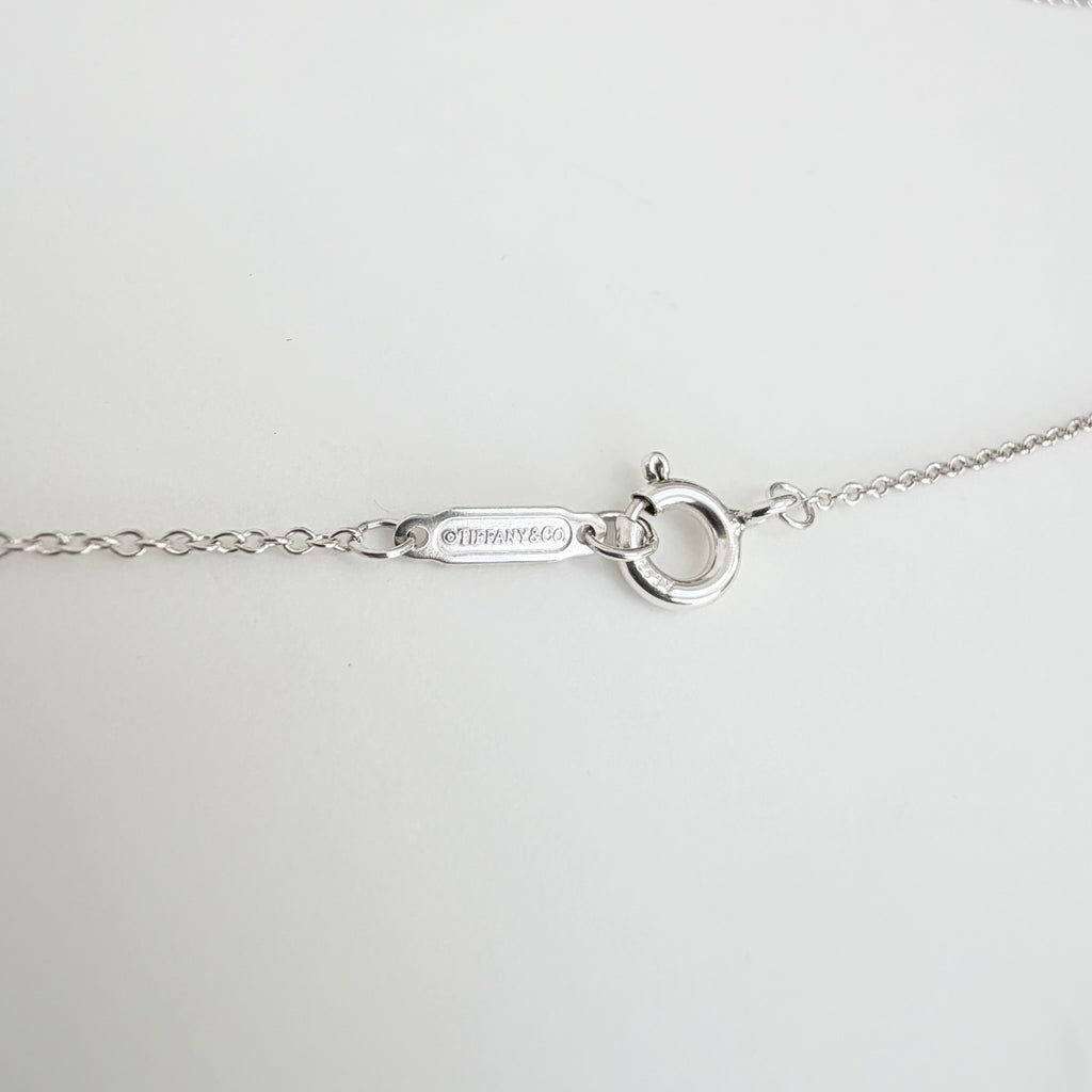 Tiffany & Co. Return to Mini Double Blue Heart Women's Necklace 16 Inches Sterling Silver 925