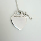 Tiffany&Co. Return to Tiffany  Medium Heart Key Lock Women's Necklace Silver 925 Sterling 19 inches With Packaging