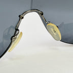 Vintage Prada Wrap Shield Red, Silver & Black Unisex Sunglasses SPR 54G With Case