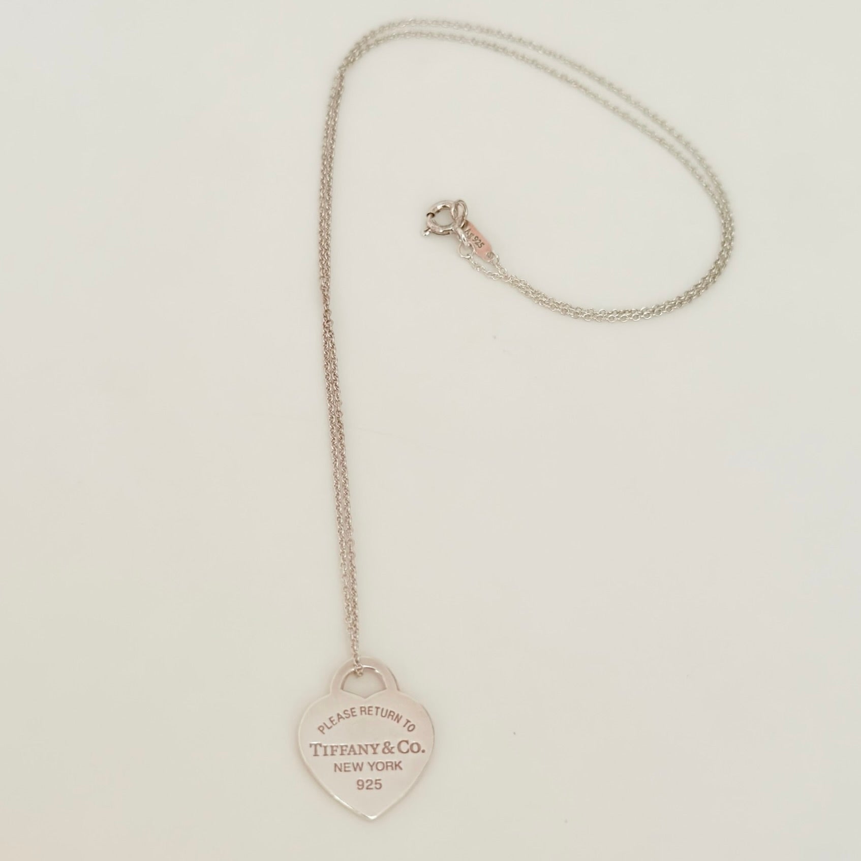 Tiffany & Co. Return to Tiffany Small Heart Women's Necklace 925 Sterling Silver 17.5 Inches