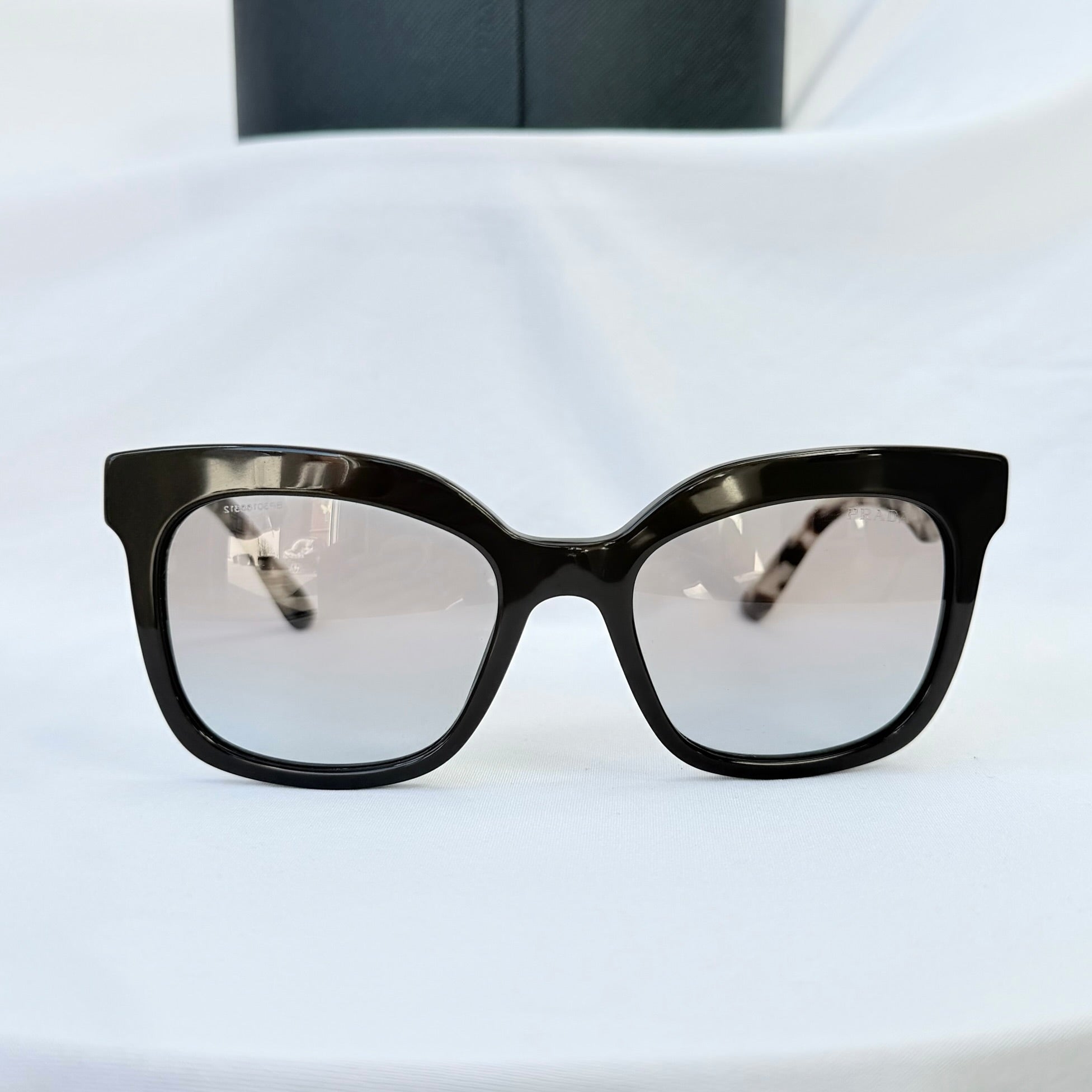 Prada SPR 24Q Cat Eye Women’s Sunglasses Havana Tortoiseshell Black With Case