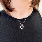 Tiffany & Co. Sentimental Open Heart necklace sterling silver 925 16 inches