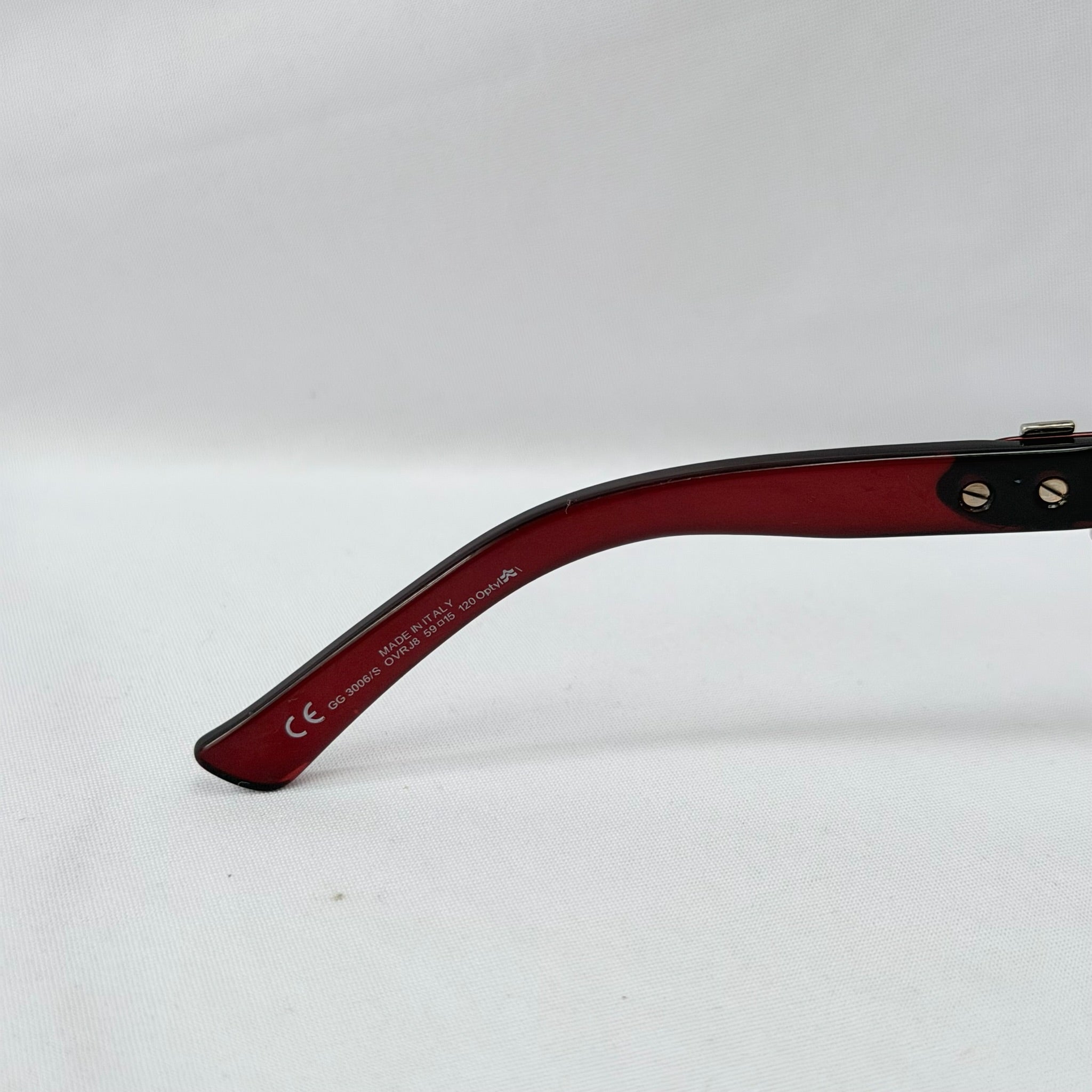 Vintage Gucci GG 3006/S "Queen Bow" Buckle Oversized Butterfly Burgundy sunglasses