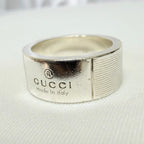 Gucci Sterling Silver 925 Wide 12mm Band Trademarked Ring Size 13, UK M/N, EU 53