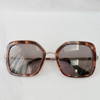 Prada PR 57US Catwalk Cinema Red Tortoiseshell Irregular Oversized Square Sunglasses