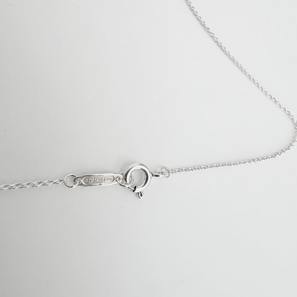 Tiffany & Co. Return to Mini Double Blue Heart Women's Necklace 19 Inches Sterling Silver 925