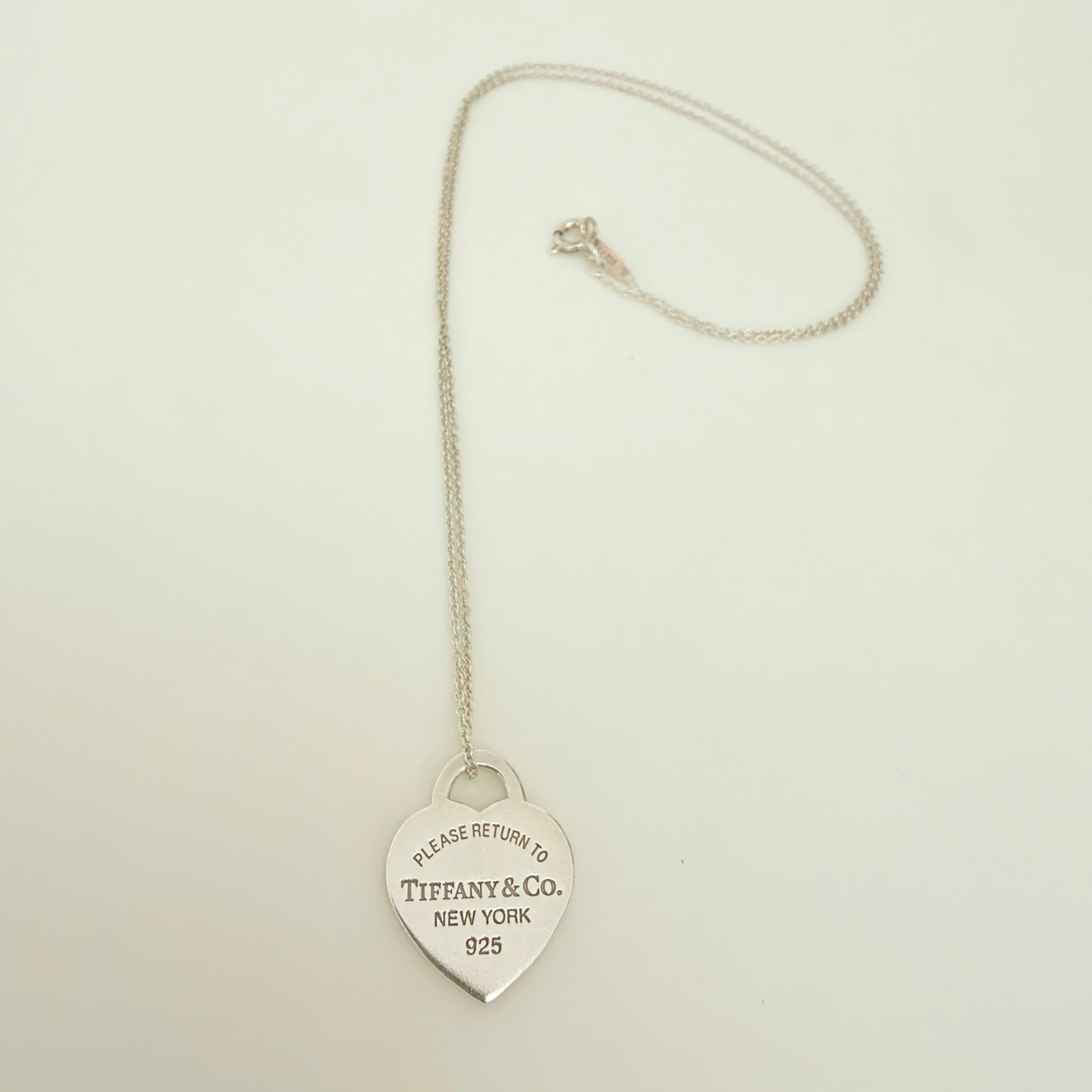 Tiffany & Co. Return to Tiffany Small Heart Women's Necklace 925 Sterling Silver 17.5 Inches