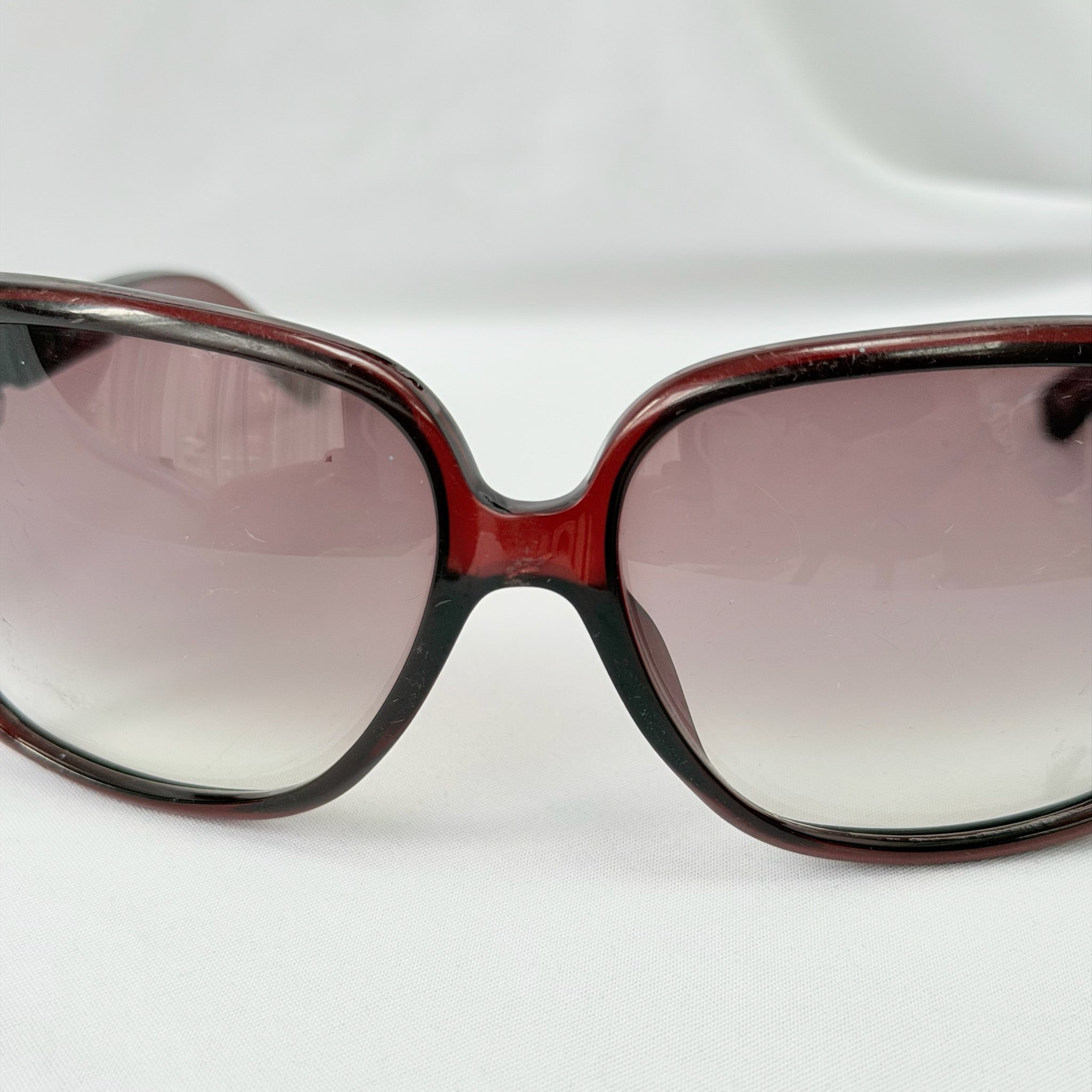 Vintage Gucci GG 3006/S "Queen Bow" Buckle Oversized Butterfly Burgundy sunglasses