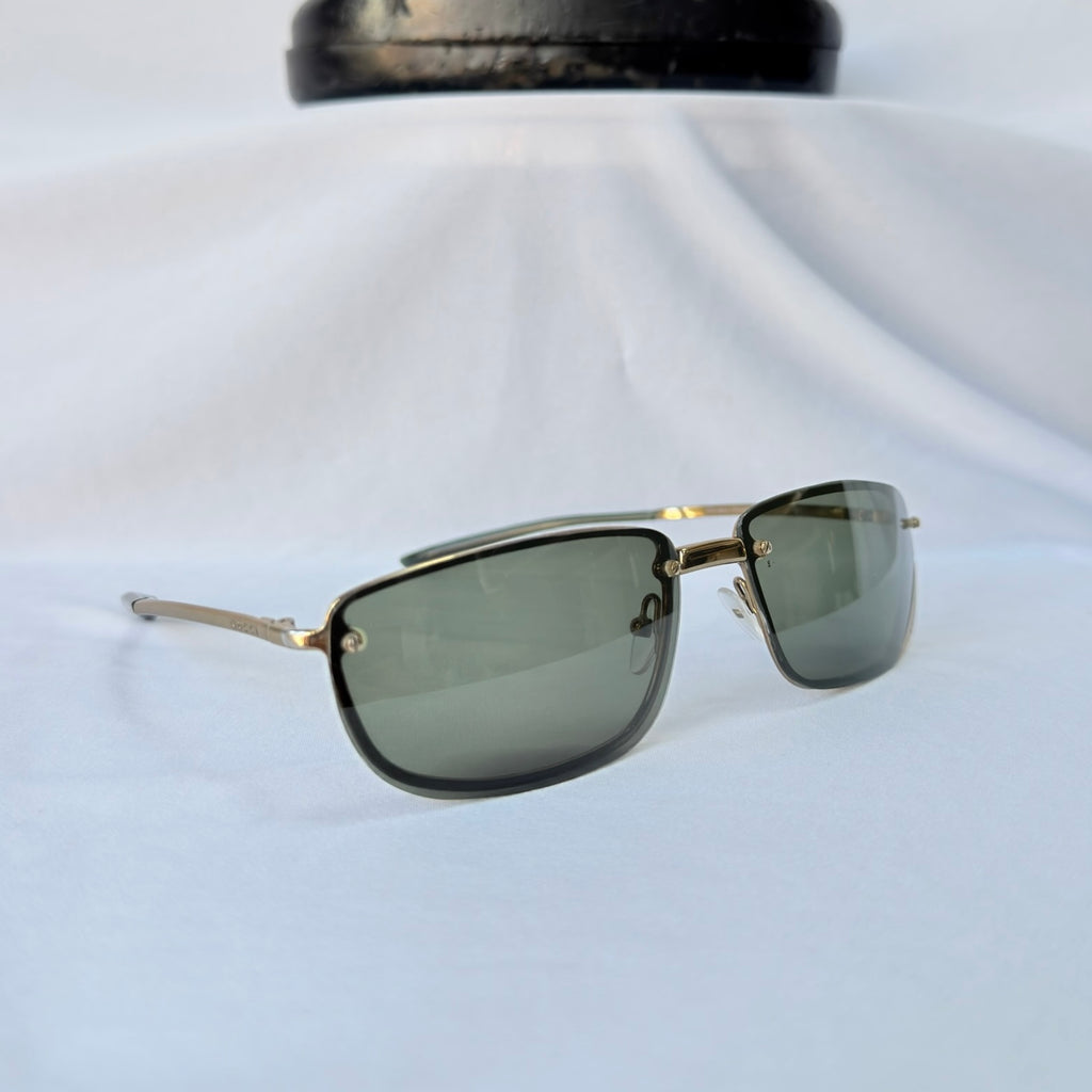 Vintage Y2K Gucci GG 1691/S Polarised UV400 Rectangular Green/Gold Sunglasses With Case
