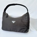 Prada Vintage Tessuto Black Nylon Re-edition 2000 Mini Hobo Zip Handbag