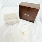 Gucci Heart Butterfly Charm Sterling Silver 925 Women's Bracelet 17cm With Packaging