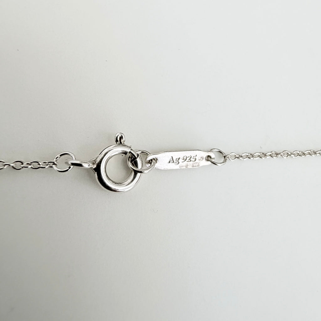 Tiffany & Co. Return to Mini Double Blue Heart Women's Necklace 16 Inches Sterling Silver 925