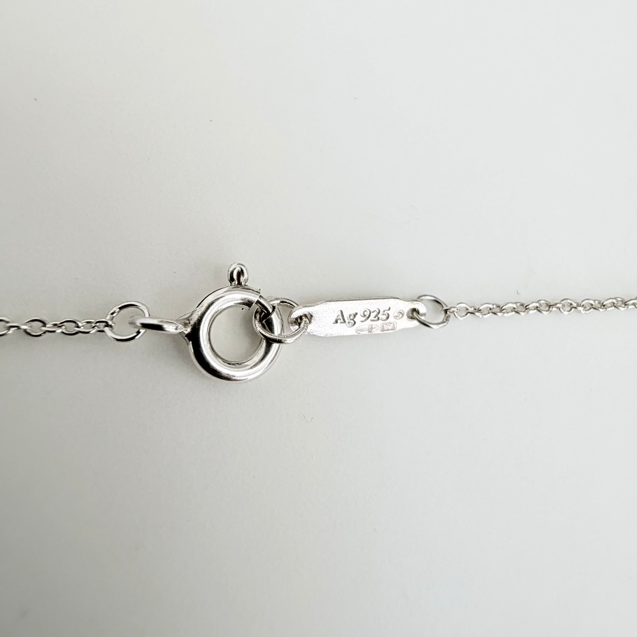 Tiffany & Co. Return to Mini Double Blue Heart Women's Necklace 16 Inches Sterling Silver 925