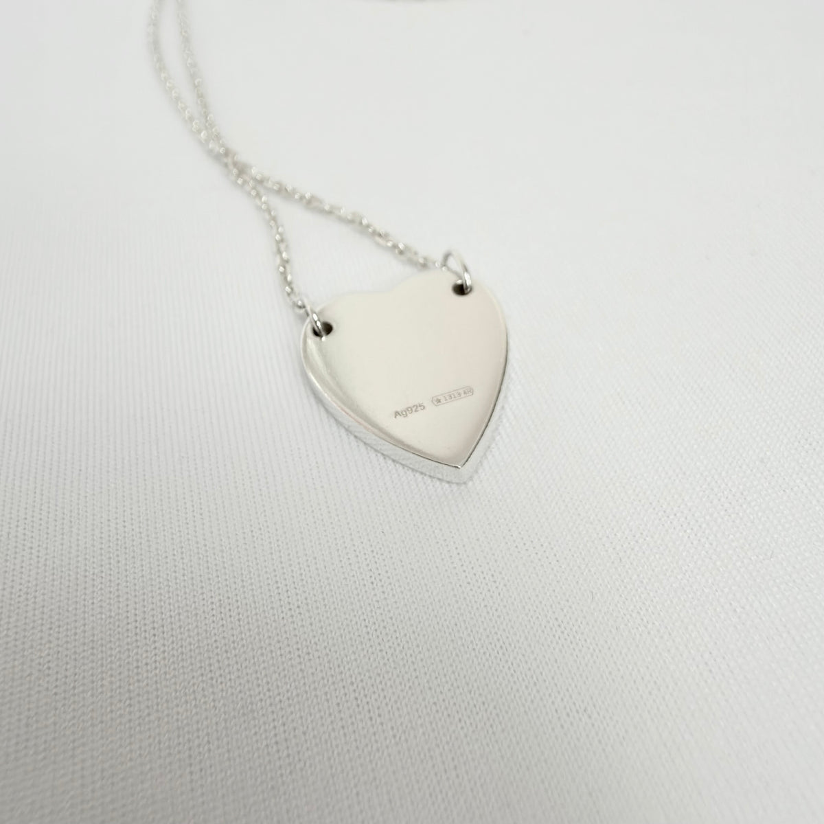 Authentic Gucci Heart Trademark Pendant Sterling Silver 925 Women’s Necklace 48cm