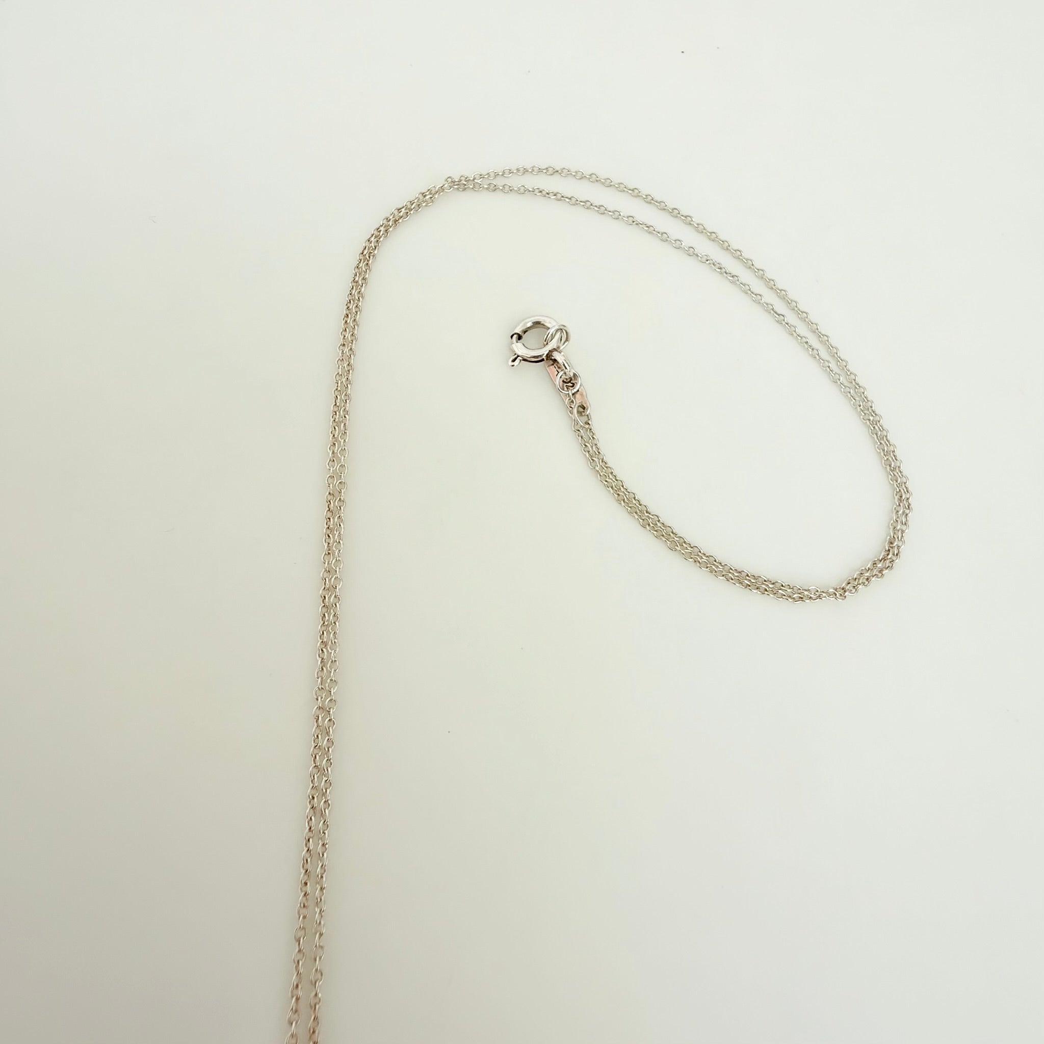Tiffany & Co. Return to Mini Double Blue Heart Women's Necklace 18 Inches Sterling Silver 925 With Packaging