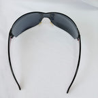 Vintage Prada Wrap Shield Red, Silver & Black Unisex Sunglasses SPR 54G With Case