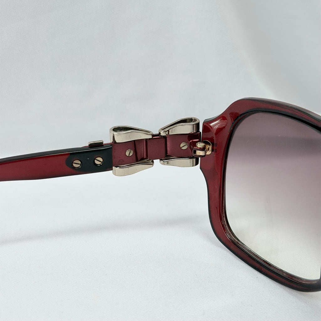 Vintage Gucci GG 3006/S "Queen Bow" Buckle Oversized Butterfly Burgundy sunglasses