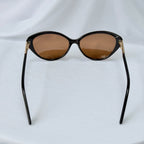 Vintage Dior Cat Eye Brown Geometric Gold diamanté Polarised UV400 Sunglasses