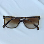 Prada Cat Eye Square Metal Corners Women's Sunglasses Brown Tortoiseshell Polarised SPR 01O