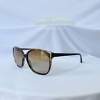 Prada Cat Eye Square Metal Corners Women's Sunglasses Brown Tortoiseshell Polarised SPR 01O