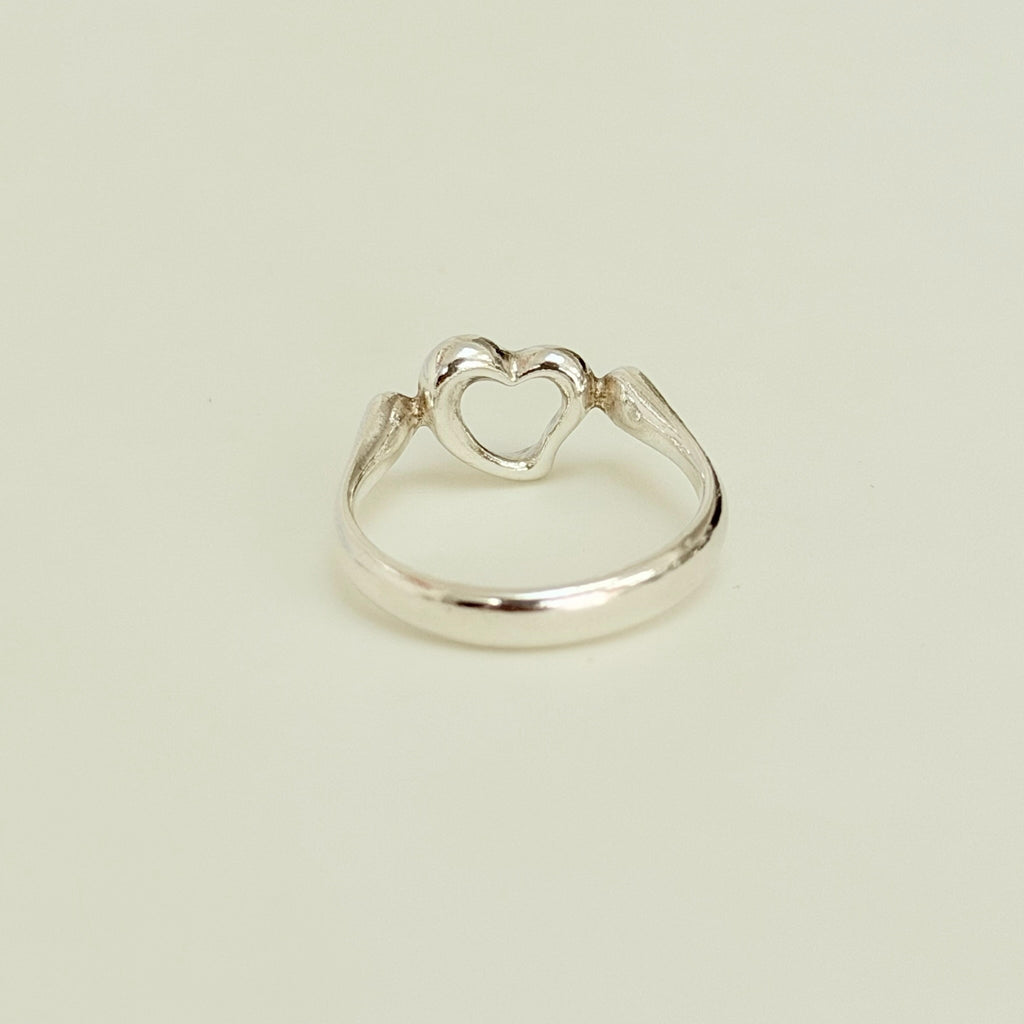 Authentic Tiffany & Co. Elsa Peretti Open Heart Sterling Silver 925 Ring Size 6.5, Uk M, EU 52.5