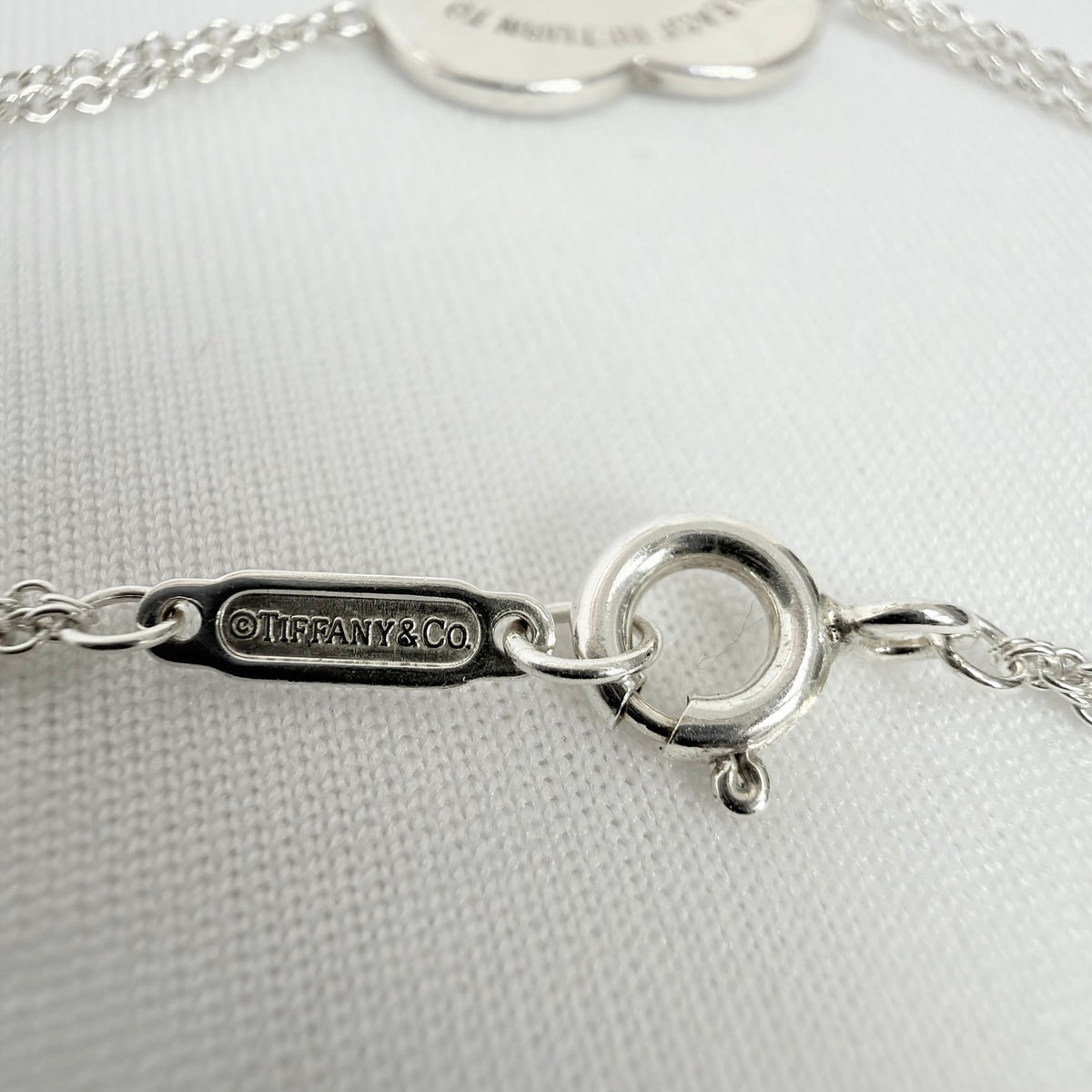 Tiffany & Co. Double Chain Heart Charm Return to Tiffany Bracelet 925 Silver 6.5” With Packaging