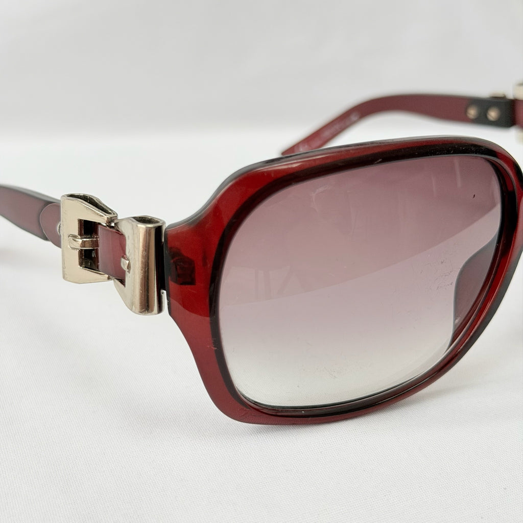 Vintage Gucci GG 3006/S "Queen Bow" Buckle Oversized Butterfly Burgundy sunglasses