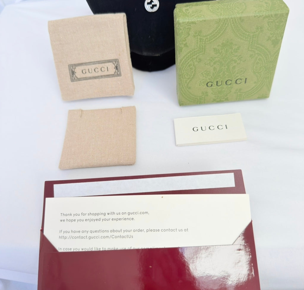 Gucci Interlocking GG Pendant Sterling Silver 925 Necklace 19 Inches With Packaging