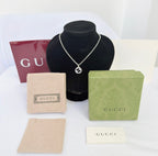Gucci Interlocking GG Pendant Sterling Silver 925 Necklace 19 Inches With Packaging