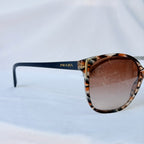 Prada Cat Eye Square Metal Corners Women's Sunglasses Blue Marble SPR 01O With Packaging