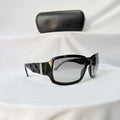 CHANEL Vintage Black Butterfly Quilted Temples Sunglasses 5061 With Case