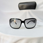 CHANEL Vintage Black Butterfly Quilted Temples Sunglasses 5061 With Case