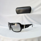 CHANEL Vintage Black Butterfly Quilted Temples Sunglasses 5061 With Case